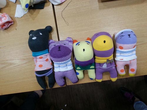 후원 양말인형만들기 모임 했어용~~