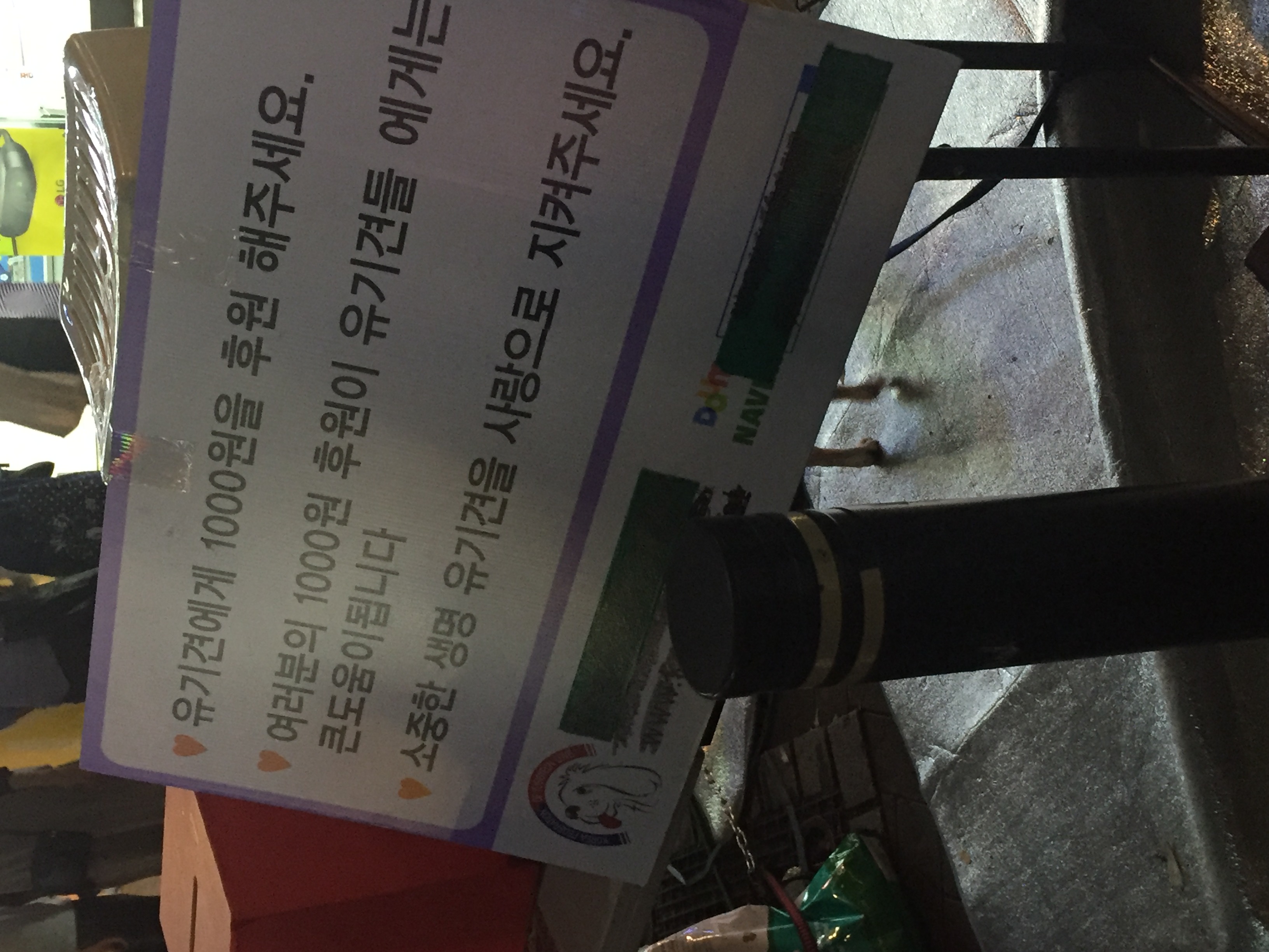 사람많은 번화가에 아픈 강아지들을 데리고 후원을 목적으로 학대하는것같습니다.